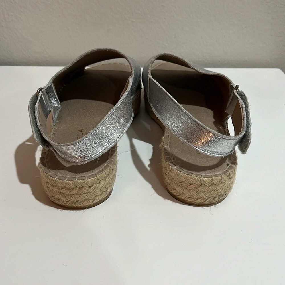 Carvela Kurt Geiger Women's Silver Leather‎ Espadrilles Sz 38 (US 8) Metallic - Picture 5 of 11